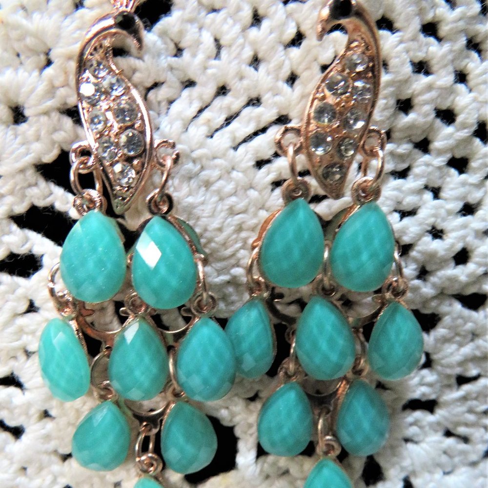 Peacock Dangle Figural Articulated Earrings 2.5" NEW LOWER PRICE - Picture 1 of 10
